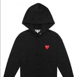 New comme des garcon black cotton hoodie casual